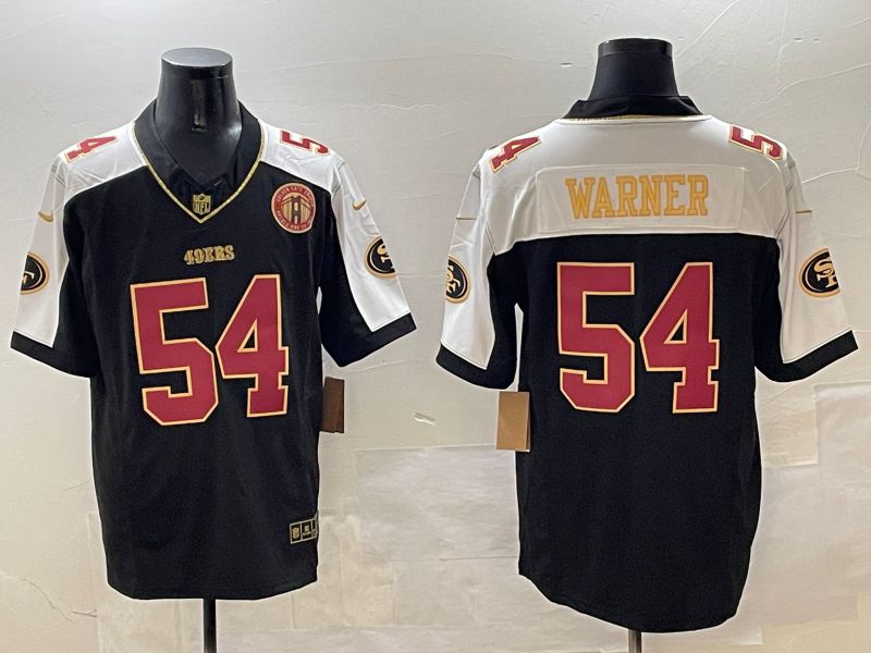 Men San Francisco 49ers #54 Warner Black Gold Thanksgiving three generations 2025 Nike Limited NFL Jersey style 1->new york yankees->MLB Jersey